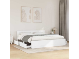 Vidaxl Estrutura Da Cama Branco 193 X 203 Cm Derivados De Madeira