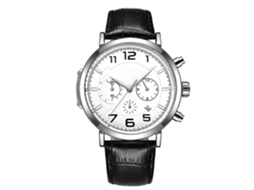 Relógio masculino Ochstin, à prova d'água, com mostrador redondo, pulseira de couro, movimento de quartzo, cor ouro rosa e café.