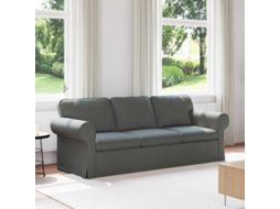 Vidaxl Sofá Cinza Escuro 215 X 82 X 80 Cm Tecido