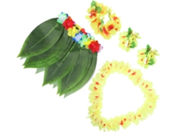 Saia Havaiana Com Guirlanda De Flores, Colorida, Para Festa Luau, Fantasia De Hula Para Praia Ou Palco, Ajustável.