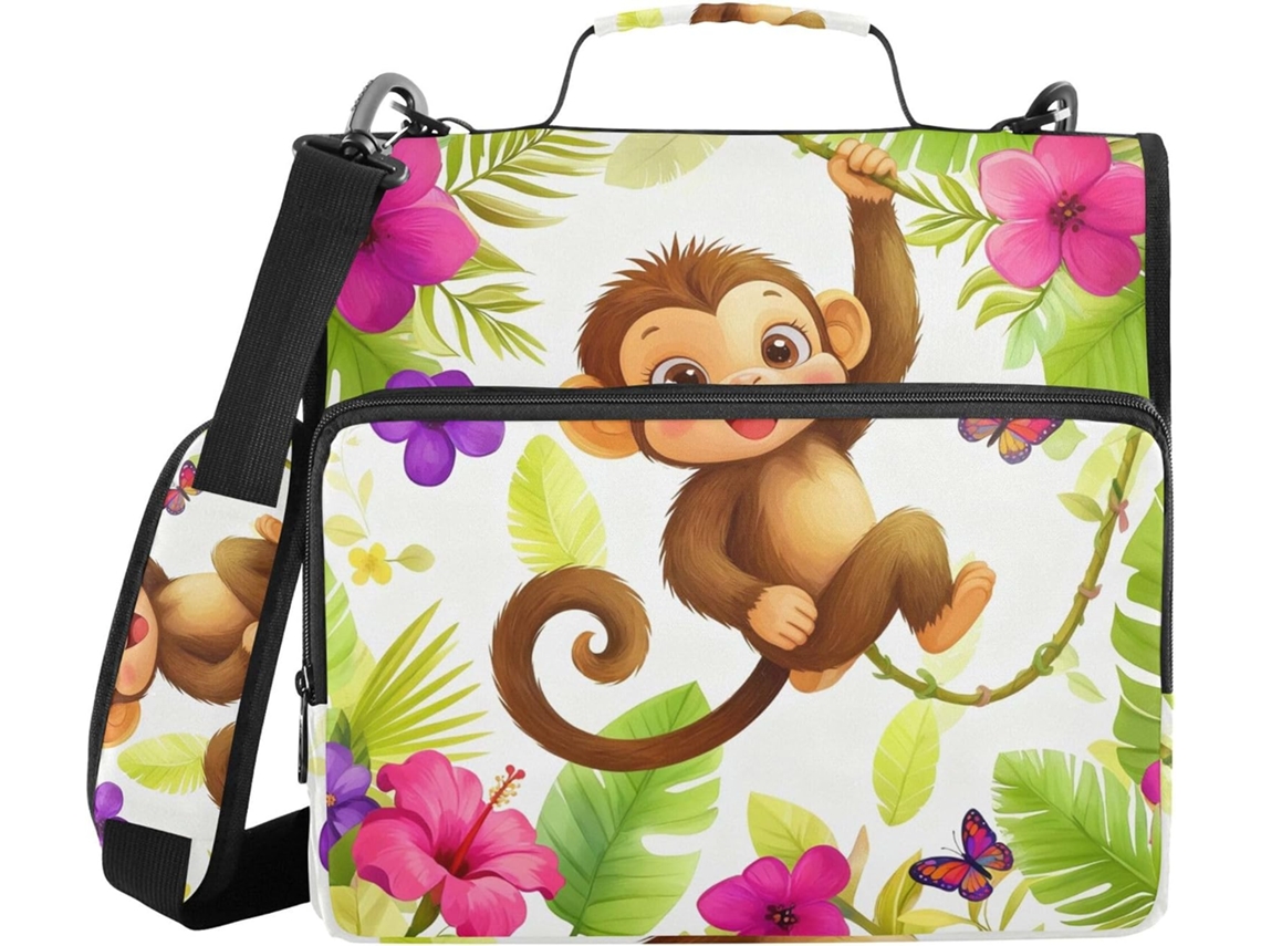 Pasta Com Bolsos Extras, Alça De Ombro E Mão, Capacidade De 1, 5 Polegadas, Bolsa De Armazenamento Com 3 Argolas, Pasta