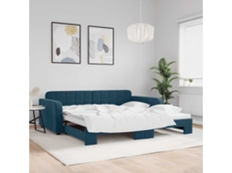 Vidaxl Sofá-cama Com Gavetão 100x200 Cm Veludo Azul