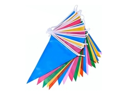 Bandeira de 10 peças coloridas para decoração ao ar livre, com 50m de guirlanda LAXISCREED