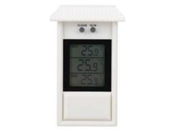 Termômetro Digital Externo Jardim Impermeável Branco com Gancho Medidor de Temperatura