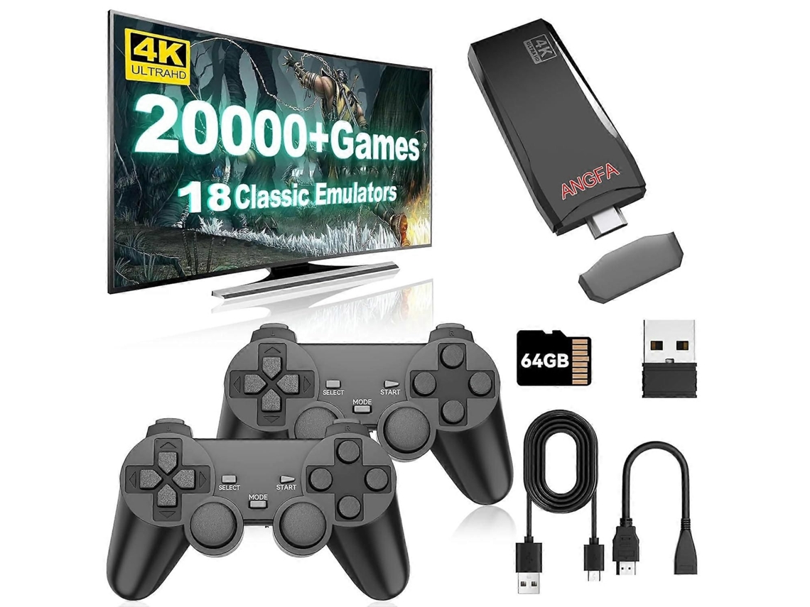 Stick de Videogame Retrô Sem Fio, Versão Atualizada com Mais de 20.000 Jogos Integrados, 18 Emuladores e Saída Hdmi 4k. GOKOCO