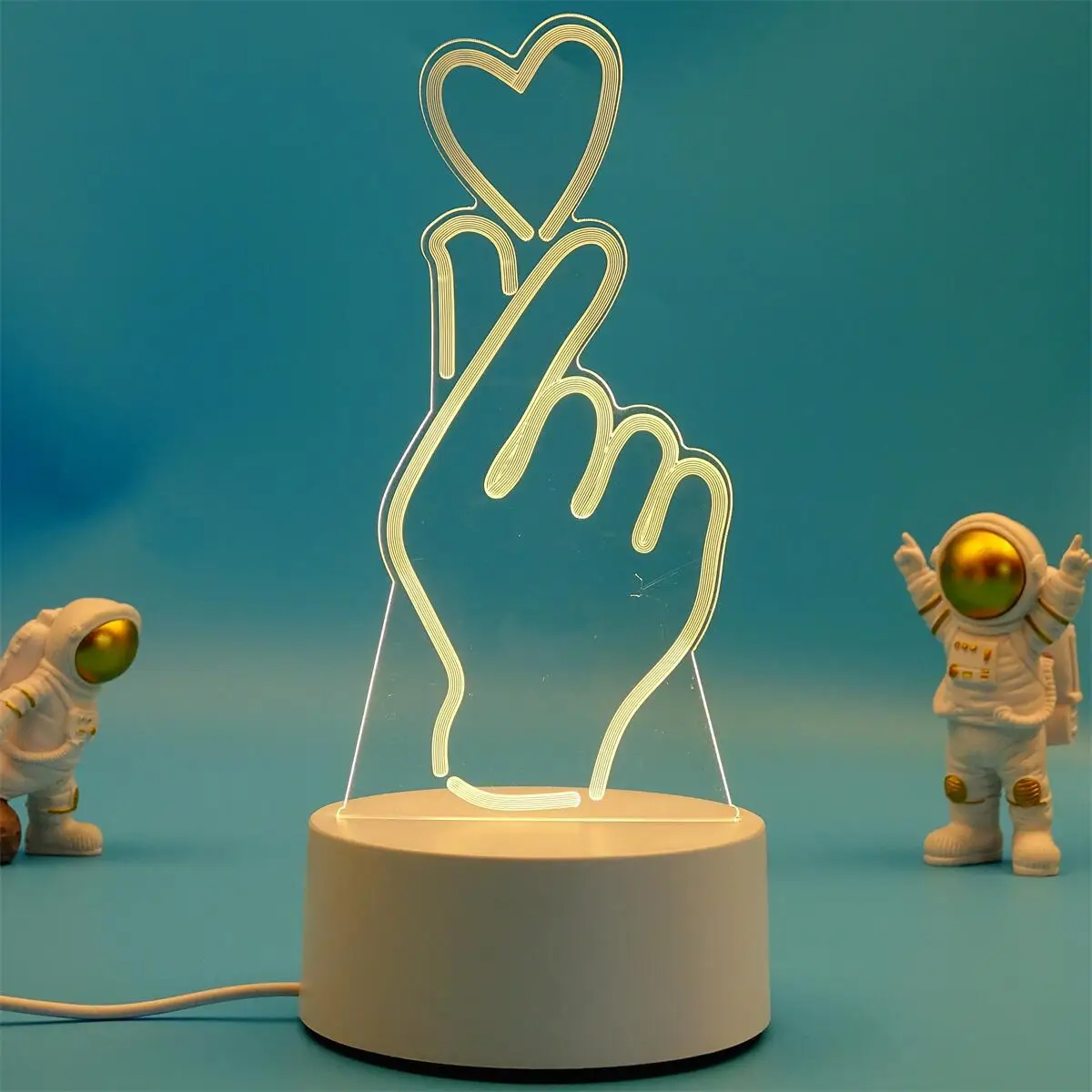 Luminária Noturna Led Usb 3d em Acrílico , Ideal para Decoração de Casa e Quarto. MDUG (7 Cores)