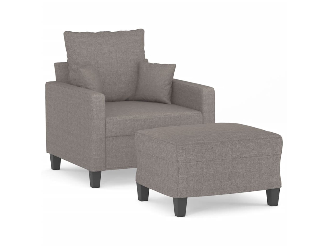 Sofa Chair With Footstool, Sofa Chairs With Footstools Vidaxl Cinzento-acastanhado Tecido (n/a)