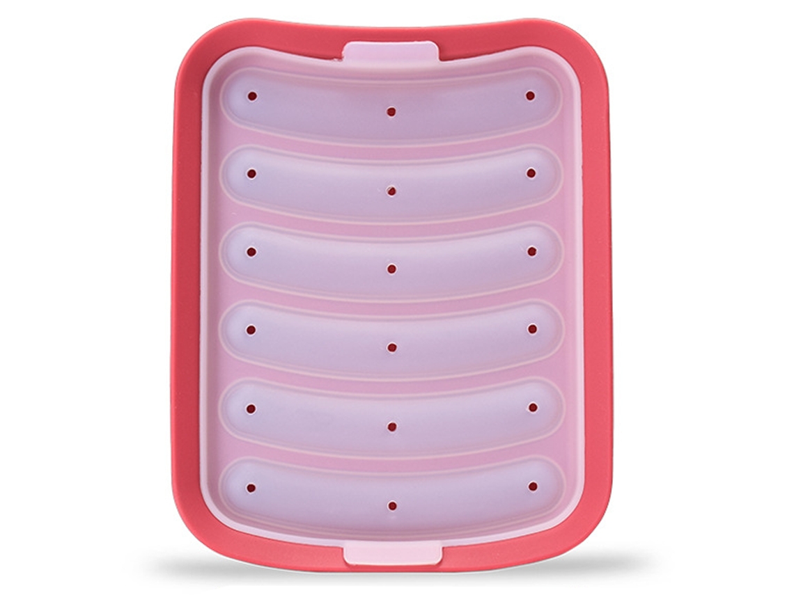 Ferramenta Molde Diy para Salsicha de Silicone Assar Vermelha 2Pcs Vaporizador Cachorro Quente Fazer Salsich UISAVE