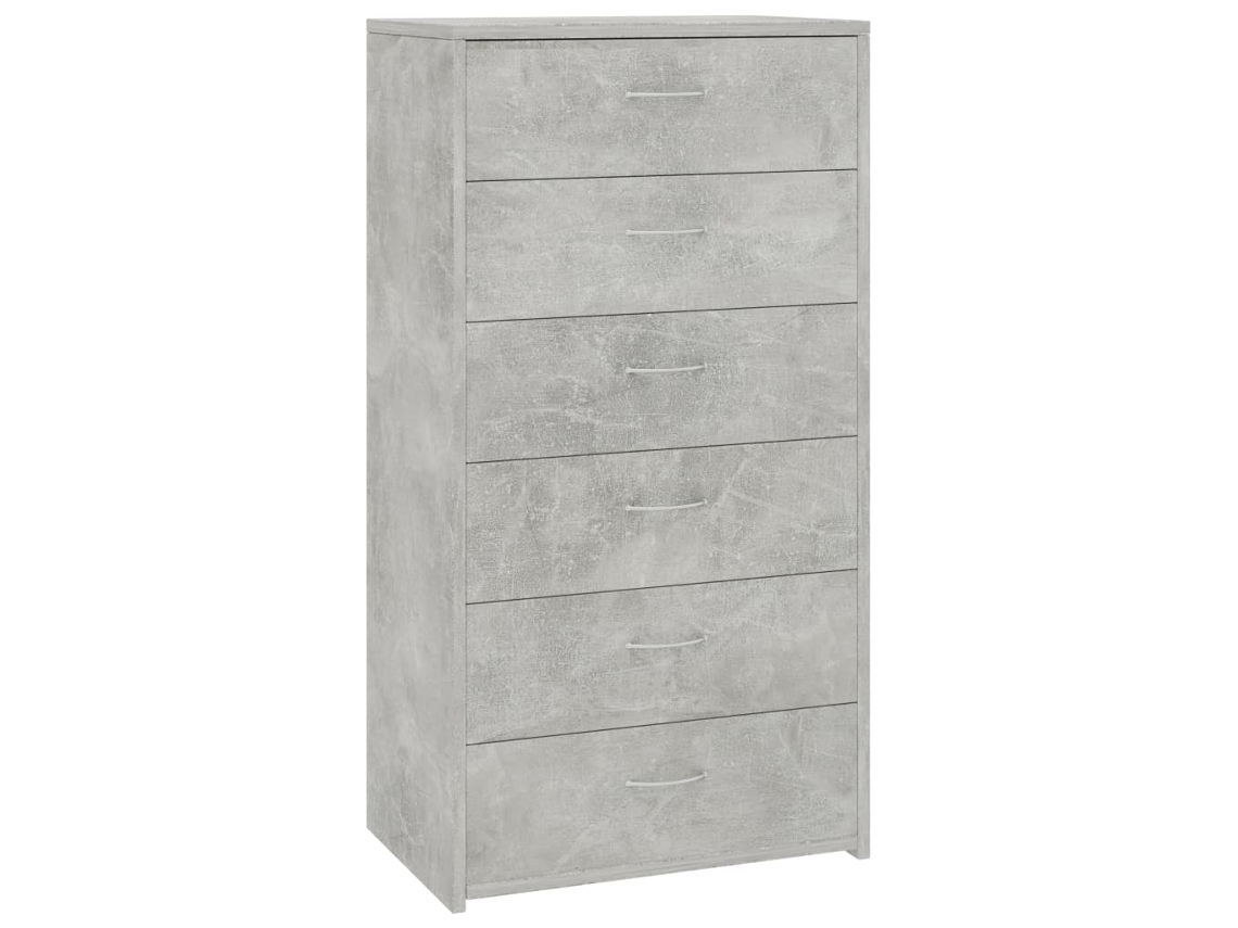Aparador MAISON EXCLUSIVE com 6 gavetas em contraplacado Cinzento Cimento (50x34x96 cm)