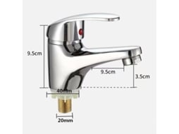 Grifo de lavabo cromado monomando, 20 mm ZYBLSSBB