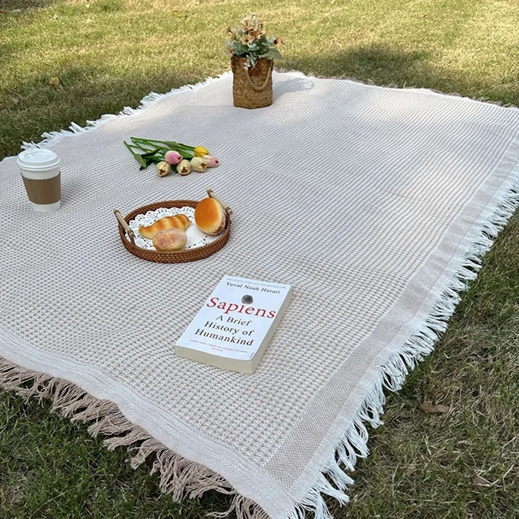 Manta De Piquenique Lavável De 90 X 150 Cm Para Camping, Praia, Com Isolamento Térmico E À Prova De Areia (marrom)