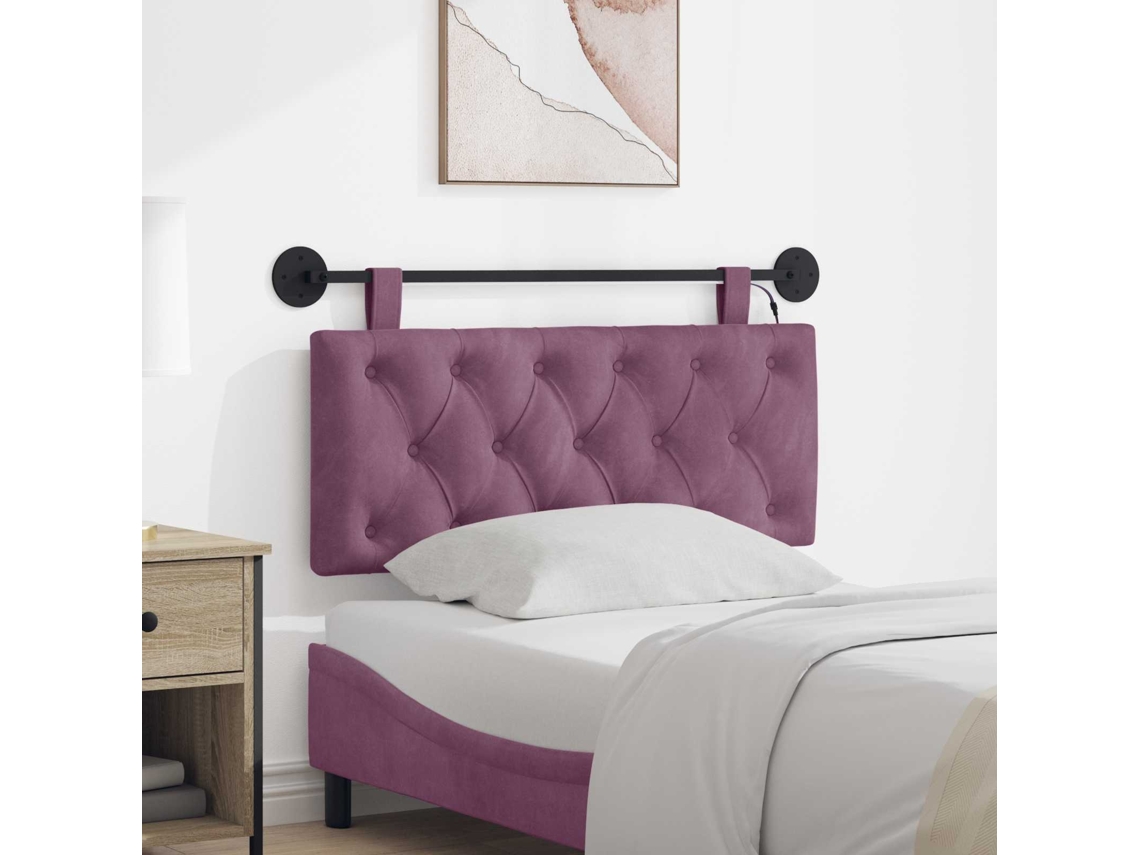 Vidaxl Cabeceira Suspensa Roxo Veludo