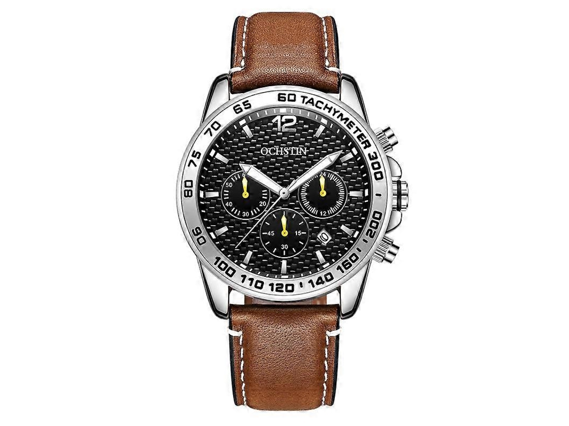 Relógio Ochstin 6117 Fashion, Casual, Em Couro, Para Esportes Ao Ar Livre, Resistente À Água (preto)