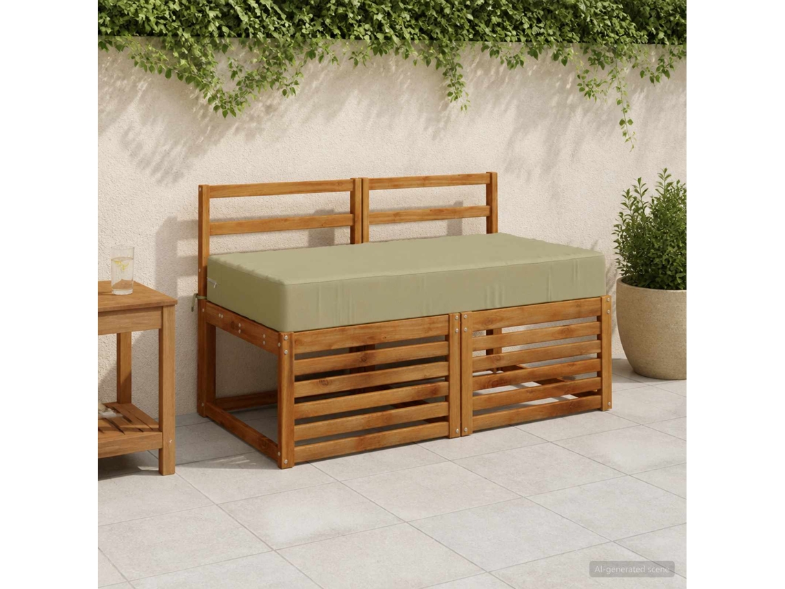 Vidaxl Almofada Assento Soest 100% Poliéster Verde Claro