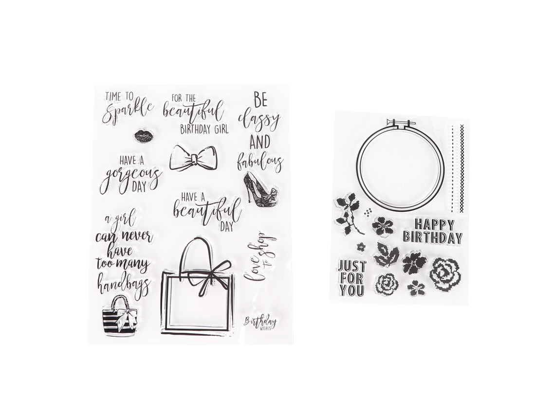 2 Peças De Selos Transparentes De Silicone Diy Para Scrapbooking E Decoração De Cartões