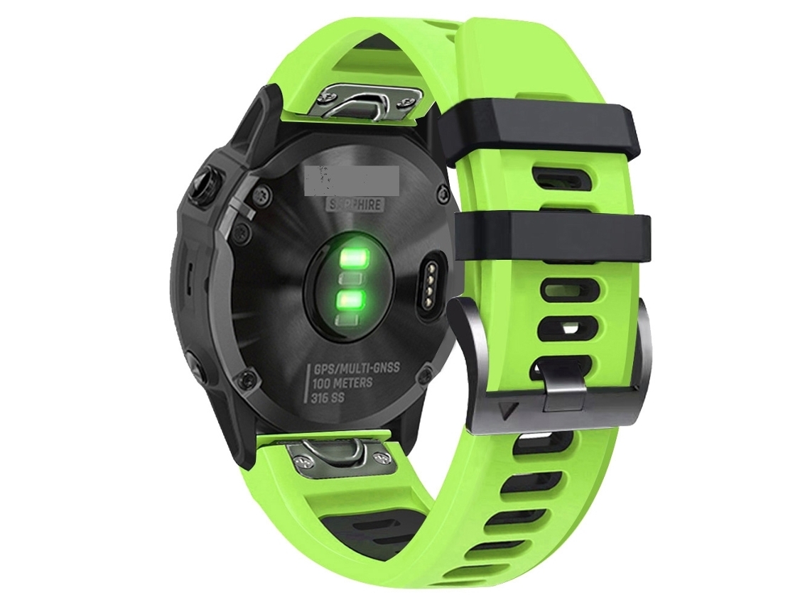 Bracelete de Smartwatch para Garmin Instinct 2X Solar Sports de silicone de duas cores (limão + preto)