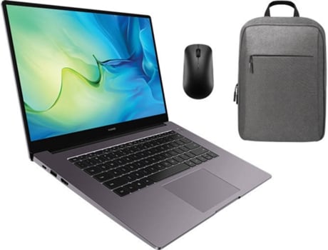 Pack Portátil HUAWEI MateBook D15 (15.6'' - Intel Core i5-1135G7 - RAM: 8 GB - 512 GB SSD PCIe - Intel iris Xe Graphics) + Rato + Mochila