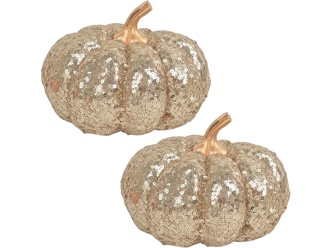 Abóboras Decorativas Artificiais Com Glitter |