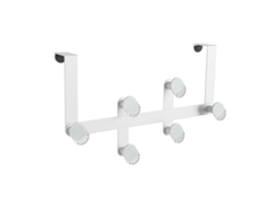 Organizador De Banheiro Com 6 Ganchos Sobre A Porta, Cabide Para Roupas, Toalhas, Suporte Para Banheiro E Cozinha, Ganchos Brancos Aquaforge