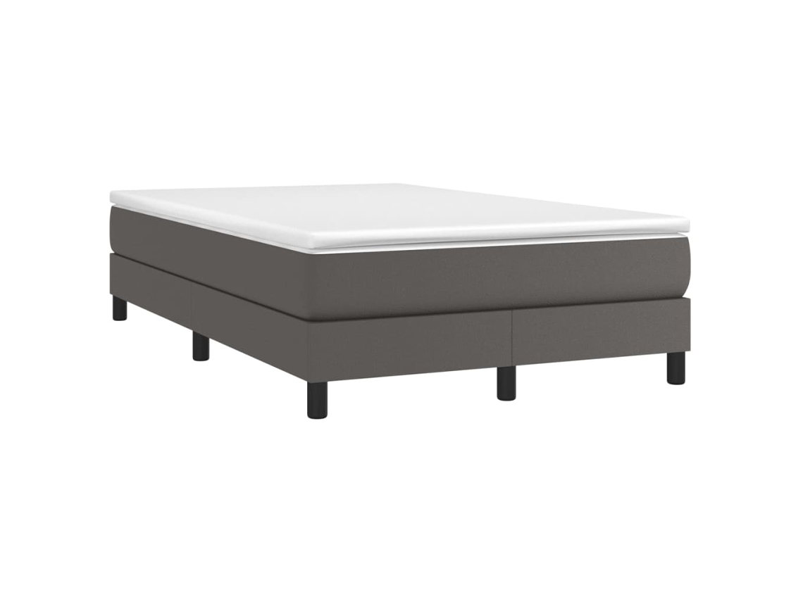 Cama Boxspring com Colchão 120x190 cm Couro Artificial Cinzento MAISON EXCLUSIVE