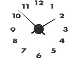 Relógio De Parede Small Hands Nextime Alumínio Prata Números Pretos Ø 48cm