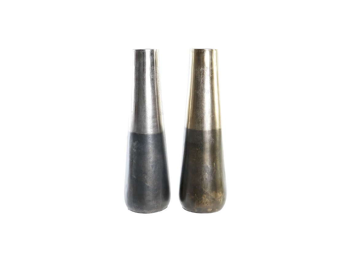 Vaso DKD Home Decor Alumínio (15,5 x 15,5 x 49,5 cm) (2 Unidades)