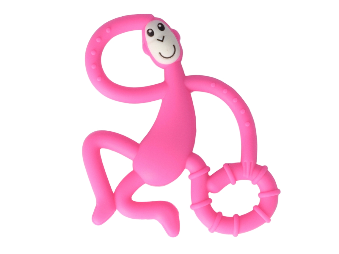 Mali chupeta Silicone Macaco Cute com Caixa Rosa Brinquedo Morder Bebê Portátil