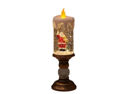 Laxiscreed Vela De Injeção De Água Natal Com Cena Interior E Ornamento De Mesa