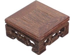 Suporte Madeira Estátua Decorativa Robusto Antiguidades Bules Design Simples Decoração Buda Base Cor Café Chá GOKOCO