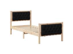 Estrutura da Cama Preto 75x190 cm Madeira de Pinheiro Sólida MAISON EXCLUSIVE
