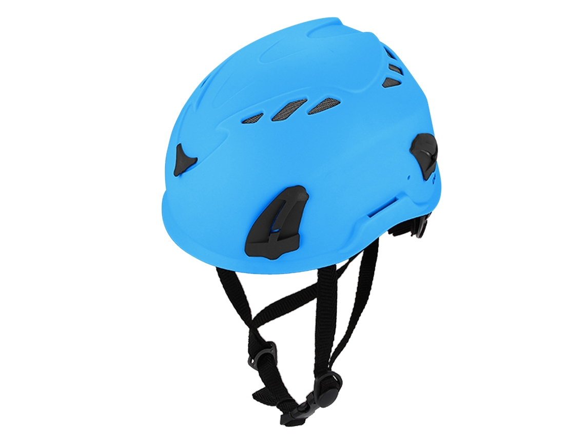 Capacete de Escalada com Lanterna Azul