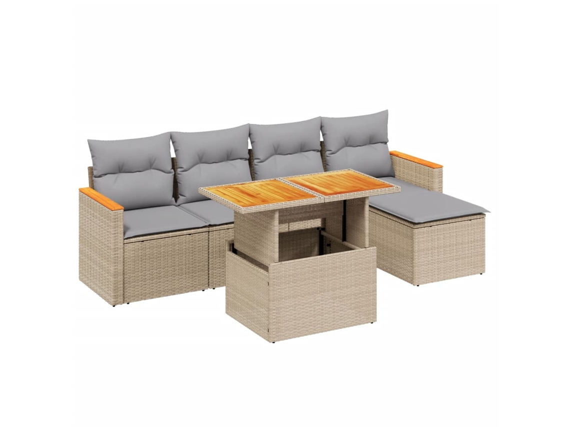 Garden Sofa Set, Garden Sofa Sets Vidaxl Bege Rattan / Vime (n/a)