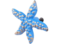 Puxador De Gaveta Alipis Com Furo Único, Tema Oceano, Azul, Em Formato De Estrela Do Mar, Puxador De Ferro Para Armário