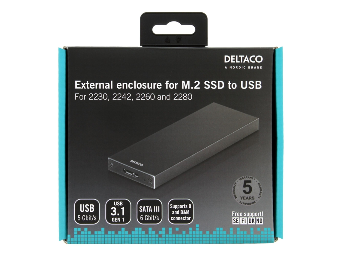 Deltaco Map-K16N Caixa para Discos Rígidos Compartimento Ssd Preto M.2