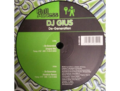 Vinil De-generation, Dj Gius Full Access