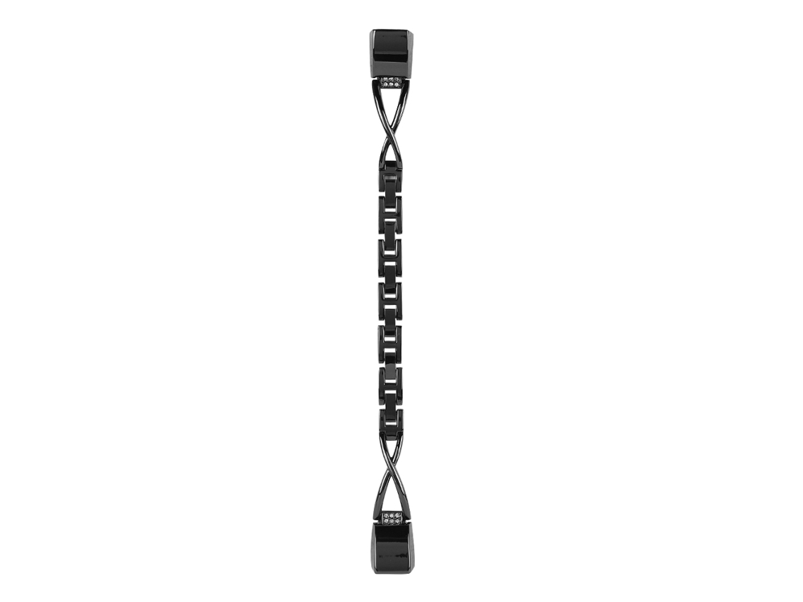 Pulseira de Substituição para Smartwatch EOOCOO (Metal Preta, Forma de X)