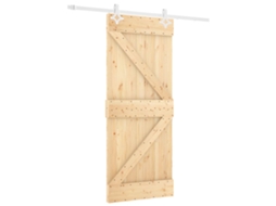 Maison Exclusive - Porta Deslizante Natural E Branco 80 X 210 Cm
