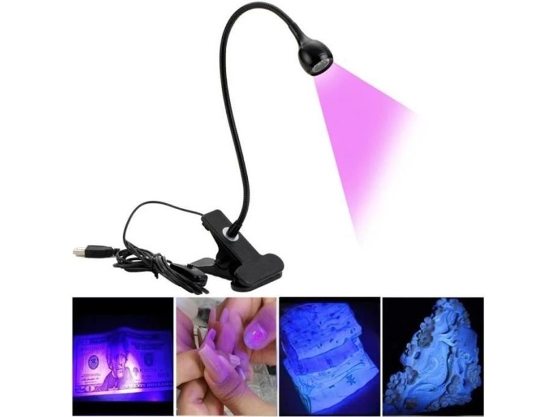 (luz Uv Roxa) Mini Lâmpada Uv Para Unhas, Secador De Gel Led Ultravioleta, Clipe Usb Para Nail Art, Diy, Dinheiro