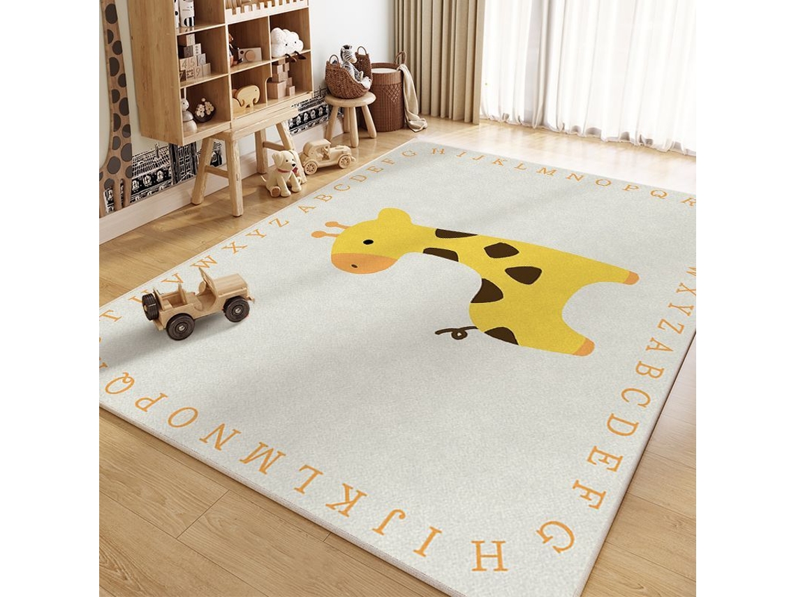 Tapete de Atividades com Alfabeto Animal, Tapete de Engatinhar para Crianças, Tapete Educativo Antiderrapante,girafa/60x90cm GERTIZ