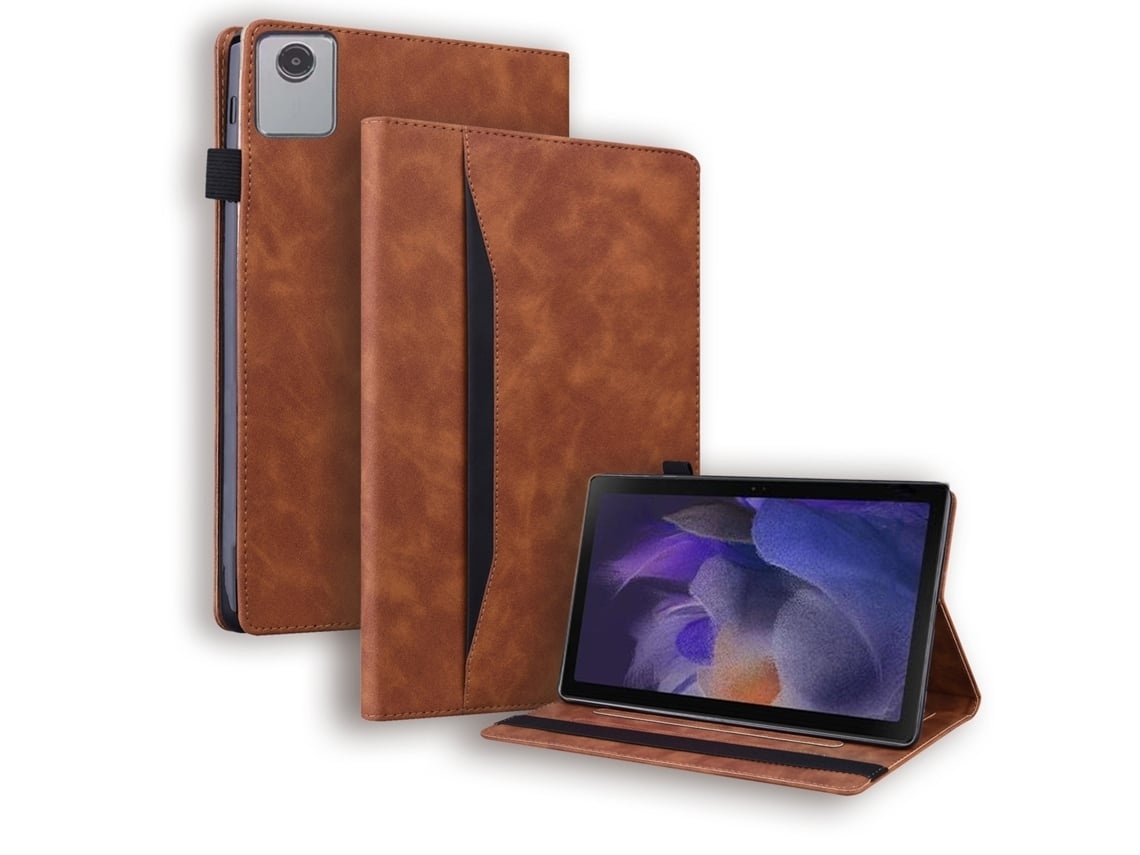 Capa Para Tablet Lurelia, Compatível Com Lenovo Tab P12 Pro 12 6 Inch, Castanho, Couro Sintético, Dobrável Com Suporte, Proteção Antiquedas
