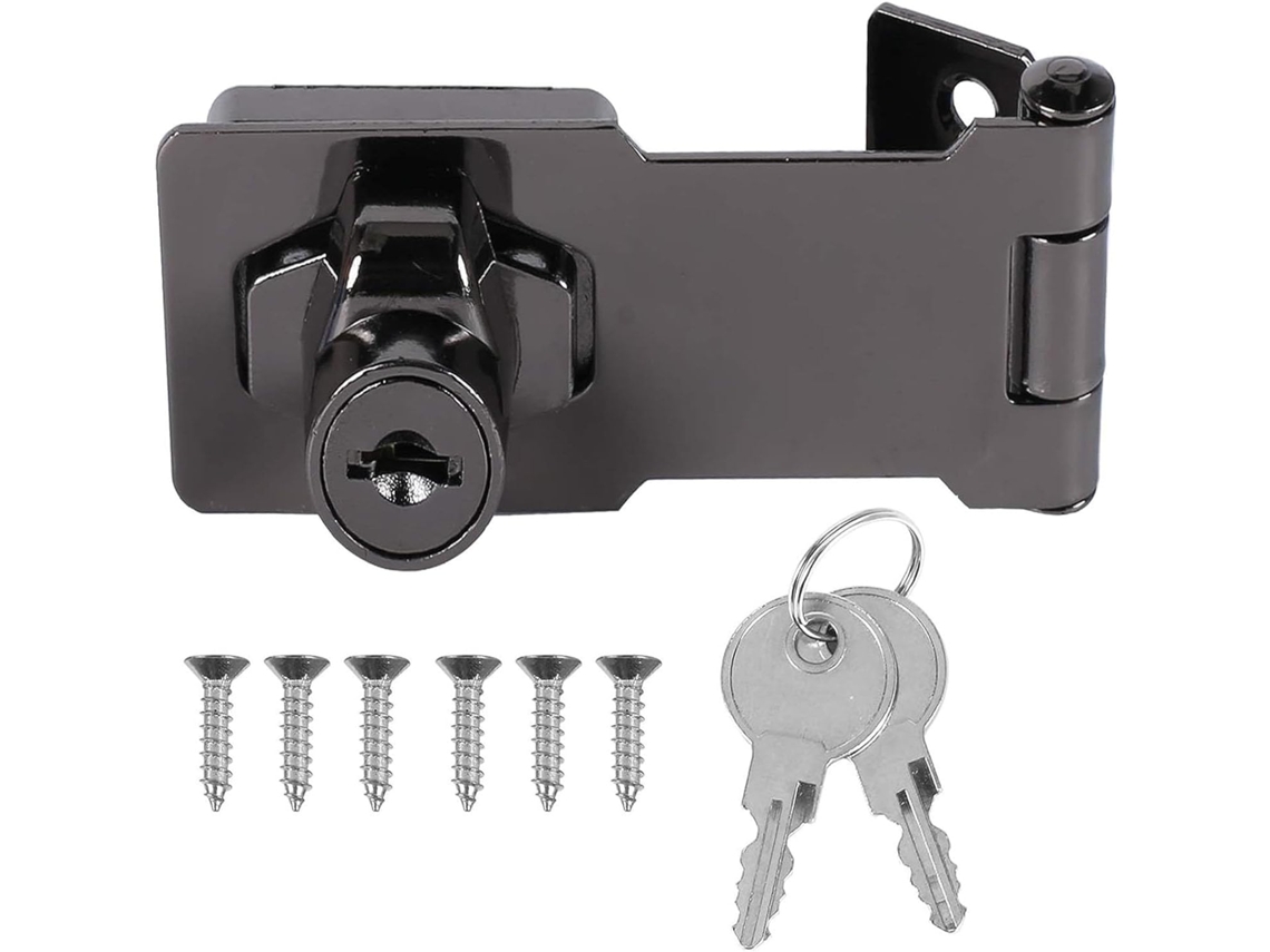 Fechadura De Segurança Com Chave 10cm 4 Polegadas, Fecho De Segurança Metálico Com Chave, Trava De Segurança Para Porta