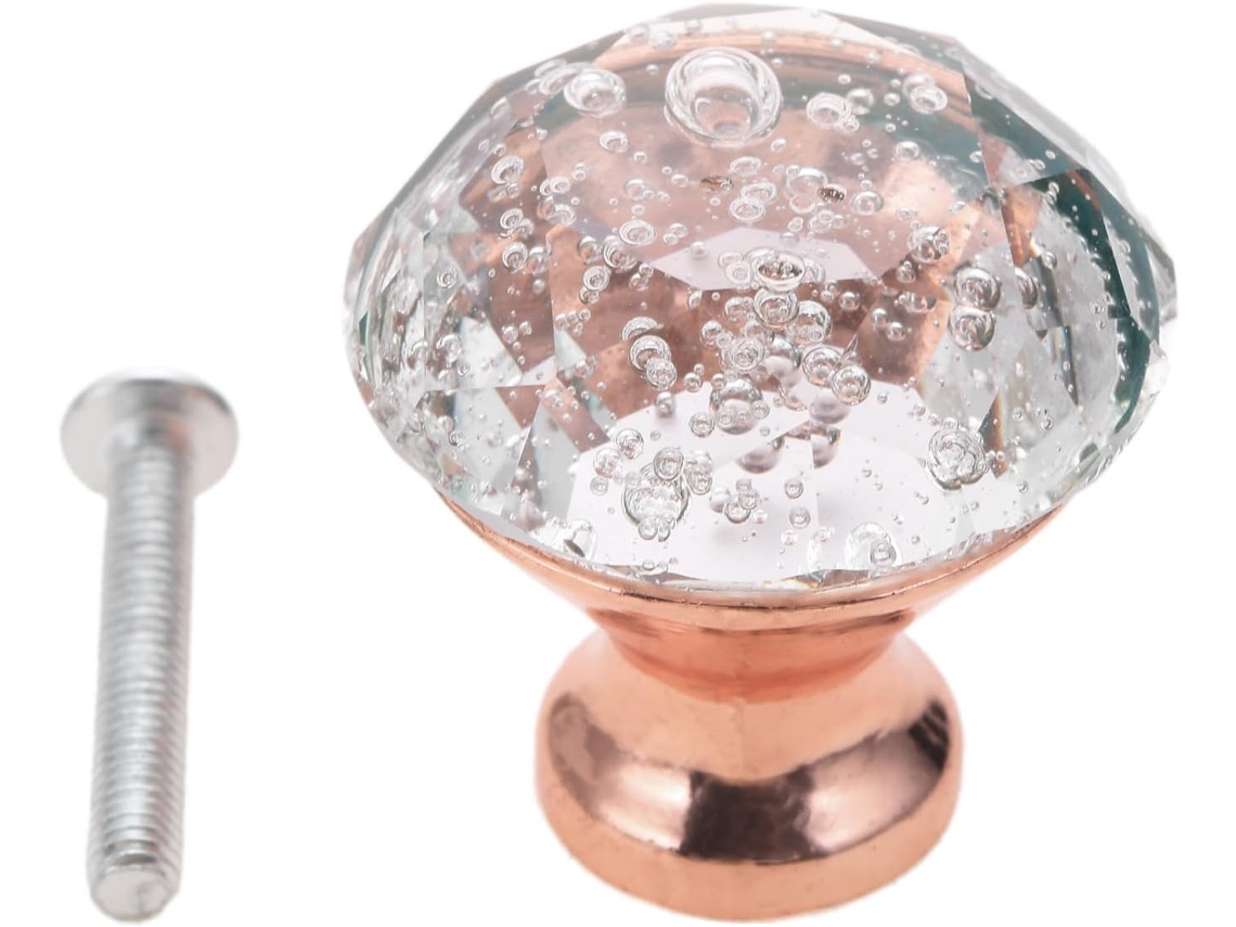 1-puxador De Móveis Em Ouro Rosa Com Diamantes Para Decoração Casa, Cozinha, Banheiro, Guarda Roupa, Armário, Puxador De
