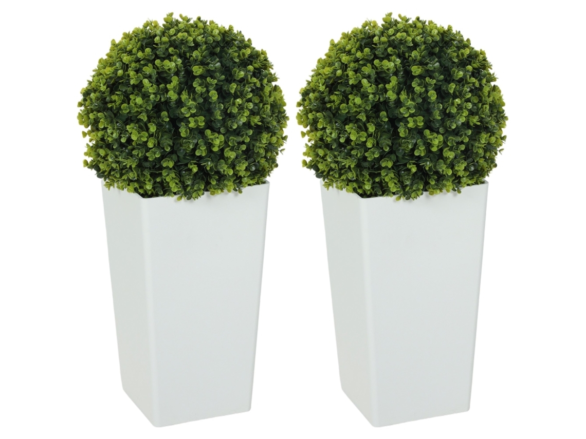 2 Bolas Eucalipto Artificial 65cm Uv 330 Folhas Verde Vaso VOLTEDGE