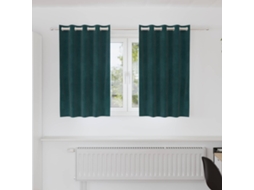 Vidaxl Cortinas Opacas 2 Unid. Verde-escuro 140 X 140 Cm Veludo