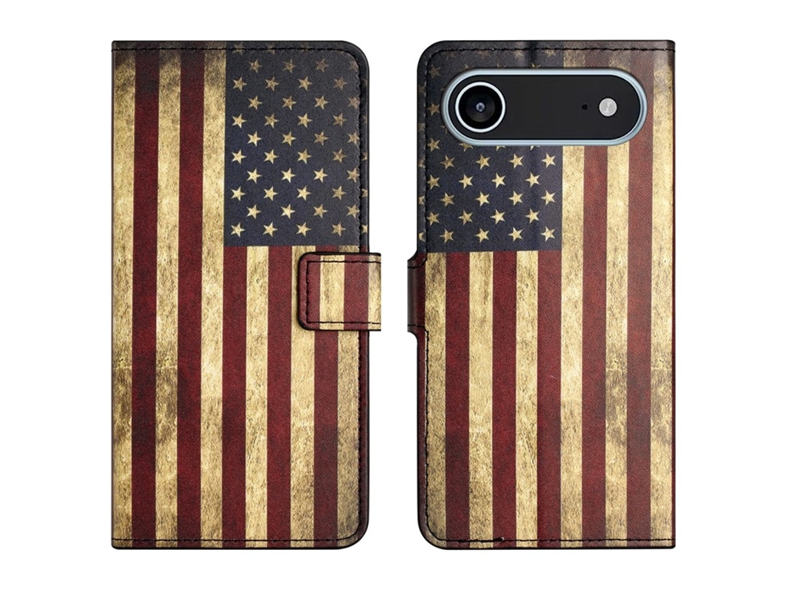 Capa Carteira Em Couro Sintético Para Iphone Air Com Estampa.