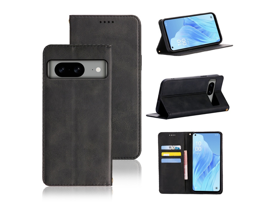 Capa Protetora Magnética Resistente Em Pele De Bezerro Para Google Pixel 6 Pro Preto Elysve
