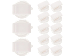 Jojofuny - Conjunto de 50 Mini Clips Autoadesivos Transparentes em Acrílico com Rotação para Artesanato e Organização de Mesa