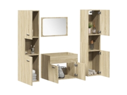 Vidaxl 4 Pcs Conj. Móveis Casa Banho Derivados Madeira Carvalho Sonoma