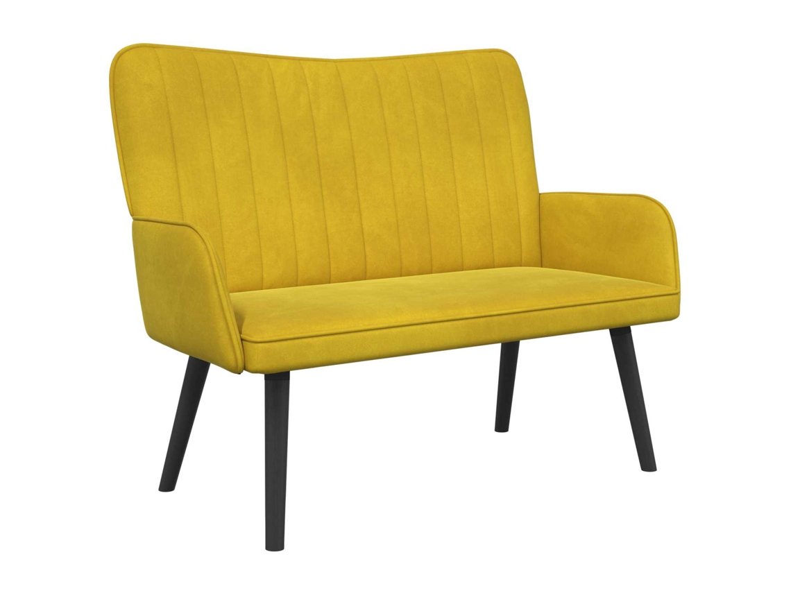 Sofá para 2 Pessoas Amarelo 115 X 61 X 87 Cm Veludo MAISON EXCLUSIVE (v)