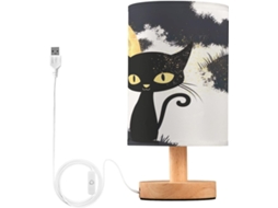 Luminária De Cabeceira Skyshu Em Formato Gato Para O Halloween, Pequena Luminária De Mesa Led Usb, Luminária De
